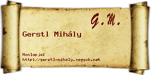 Gerstl Mihály névjegykártya